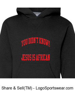 Black Hoodie with Red Writing Design Zoom