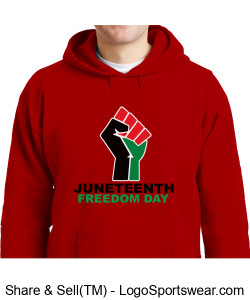 Red Juneteenth Hoodie Design Zoom