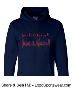 Royal Blue Hoodie with red writing Design Zoom