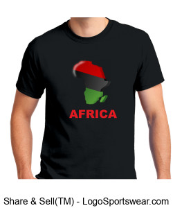Black unisex t-shirt Africa map Design Zoom